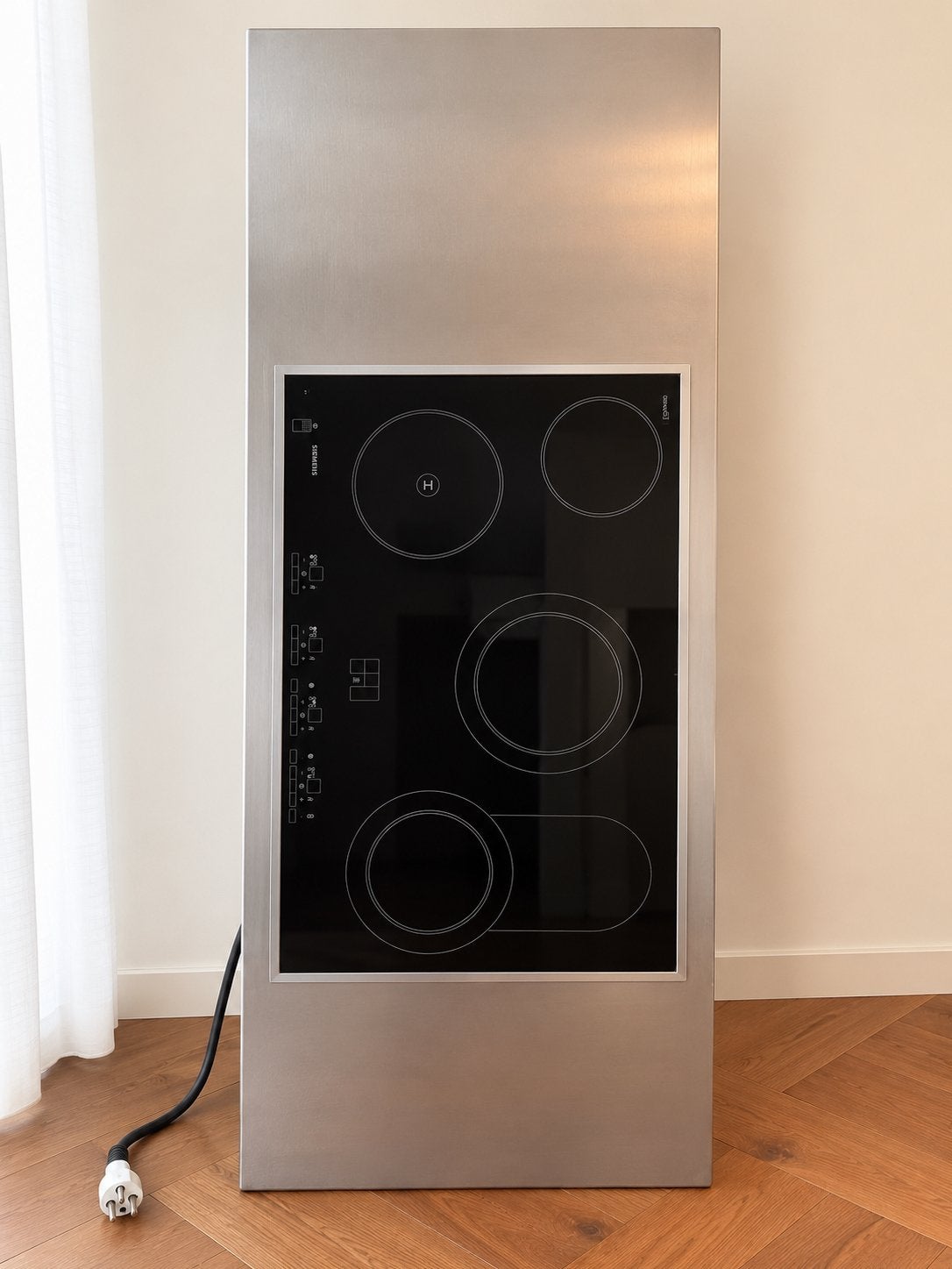 RVS keukenblad -Siemens halogeen kookplaat tijdelijke keuken, Ophalen, Halogeen, Gebruikt, 4 kookzones