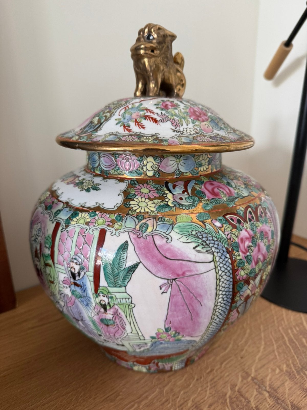 Mooie grote Chinese deksel pot Puntgaaf., Antiek en Kunst, Ophalen of Verzenden