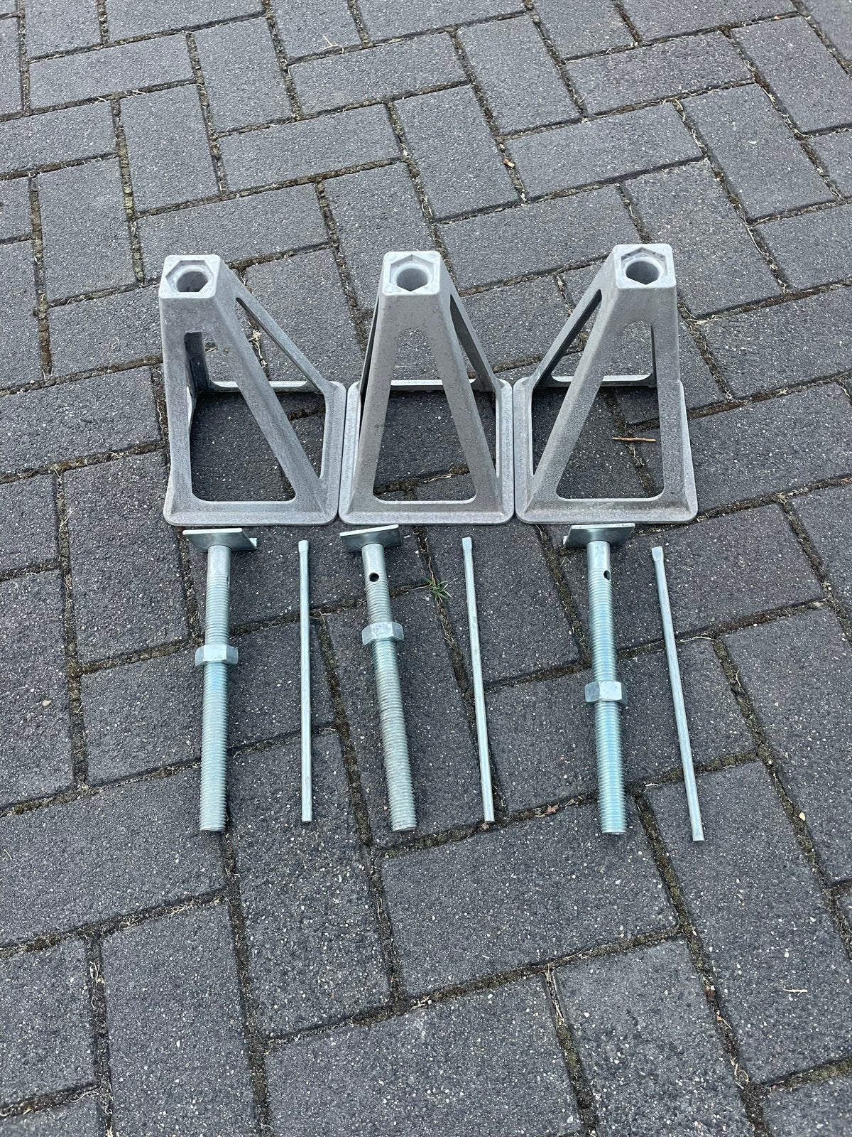 Set van 3 verstelbare caravan steunen, Caravans en Kamperen, Caravan accessoires, Ophalen, Gebruikt