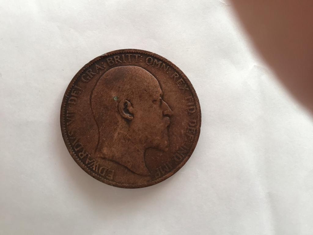 Britse Penny 1902 Edward VII, Postzegels en Munten, Ophalen of Verzenden, Overige landen, Losse munt
