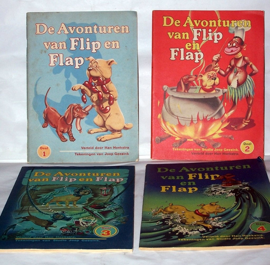 De Avonturen van Flip en Flap - Complete Serie (4 delen)., Ophalen of Verzenden, Zo goed als nieuw, Han Hoekstra, Plaatjesalbum