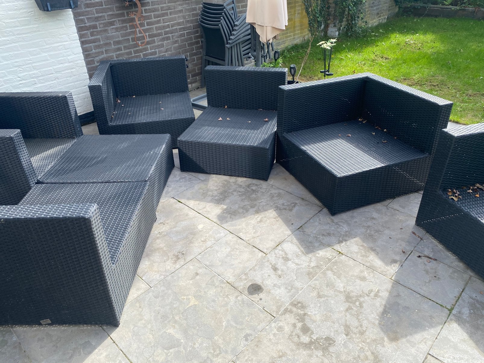 Grote louncheset tuin 7 delen 235cm x 235cm, Tuin en Terras, Ophalen, Gebruikt, Bank