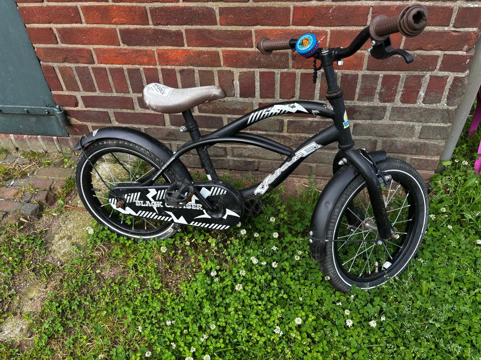 Zwarte kinderfiets 16 inch - Black Cruiser, Fietsen en Brommers, Ophalen, Gebruikt, Terugtraprem, 16 tot 20 inch