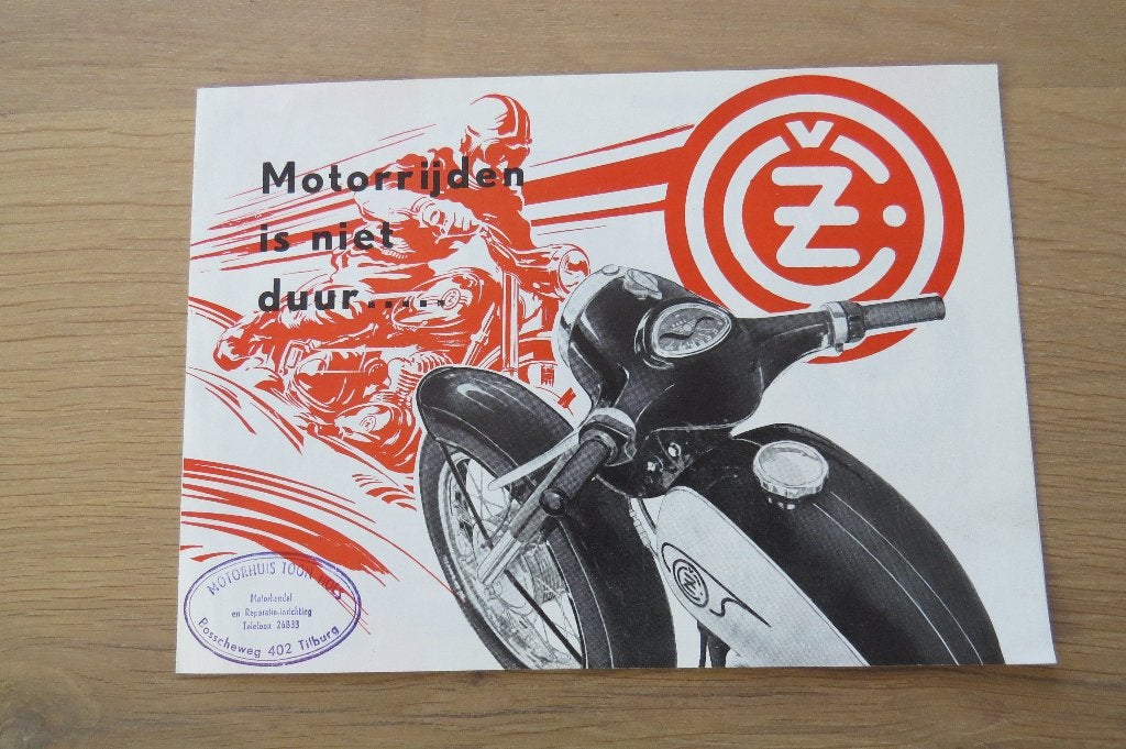 Originele folder CZ 125 en 175 cc (1963), Verzenden, Zo goed als nieuw, Folder