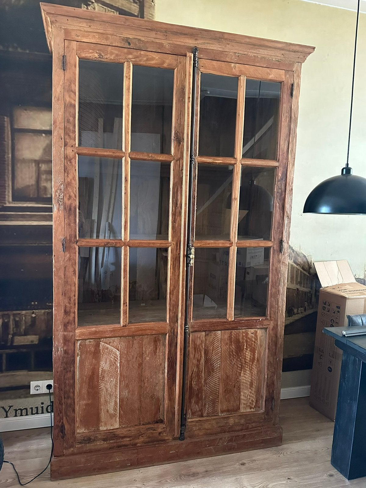 Prachtige teakhouten buffetkast, Ophalen, Met deur(en), 100 tot 150 cm, 200 cm of meer