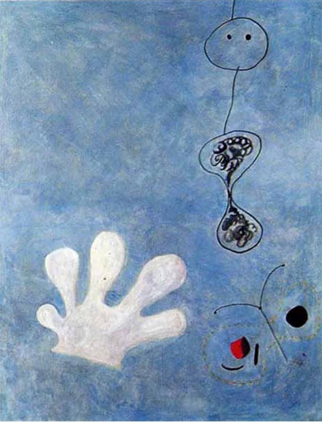 Miro art-print The white glove in lijst 60 x 75, Ophalen, Gebruikt, Onbekend, Print