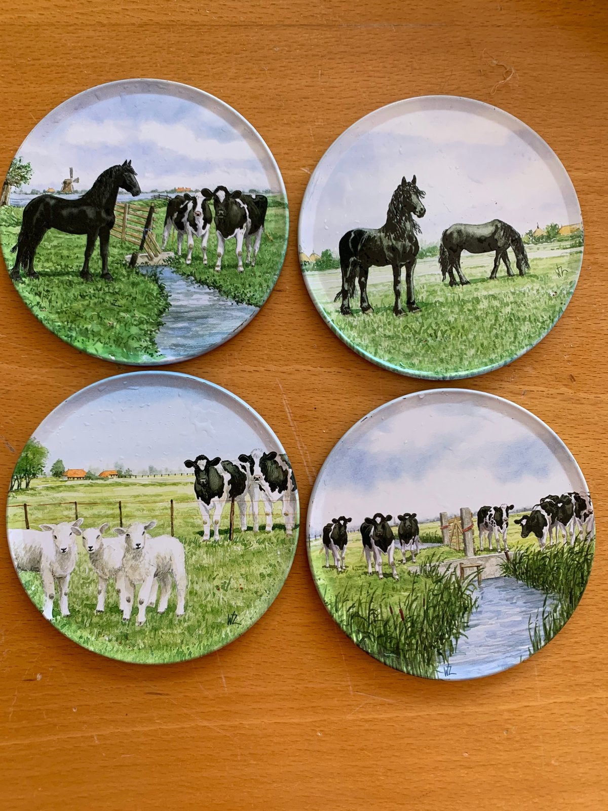 4 onderzetters van Wiebe van der Zee, Ophalen of Verzenden, Zo goed als nieuw