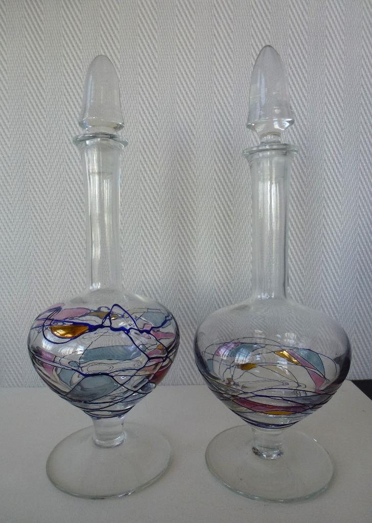 Hand geblazen karaf van Roemeens kristalglas, Antiek en Kunst, Antiek | Glas en Kristal, Ophalen of Verzenden