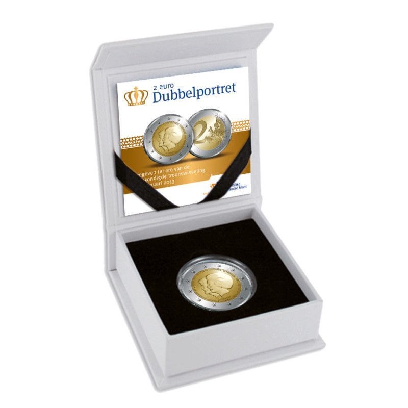Nederland 2 euro 2013 PROOF - Dubbelportret - in cassette, Verzenden, Overige landen, 2 euro, Setje