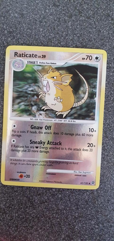 Raticate 61/132 reverse holo pokemon kaart, Ophalen of Verzenden, Zo goed als nieuw