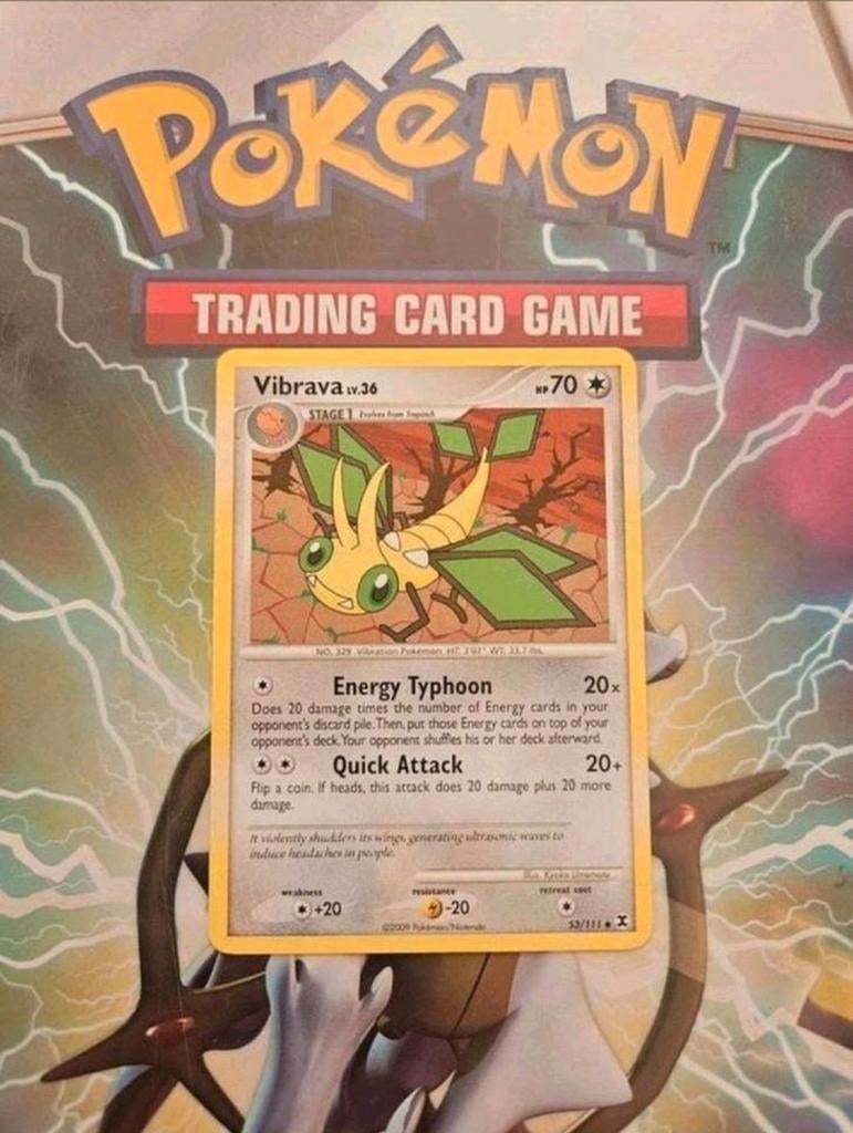 Vibrava 53/111 Platinum Rising Rivals pokemon kaart, Ophalen of Verzenden, Gebruikt, Losse kaart
