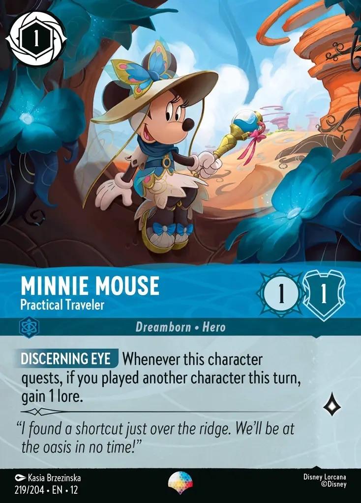 Disney Lorcana - Wilds Unknown - 012-219 - Minnie Mouse - Pr, Ophalen of Verzenden, Nieuw, Losse kaart, Foil