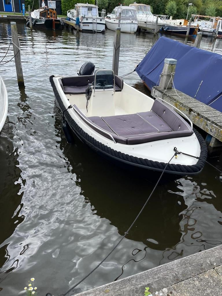 Sea-Finder 435 met Tohatsu 9.8 PK motor en trailer, Watersport en Boten, Ophalen, Minder dan 10 pk, Tot 6 meter, Polyester