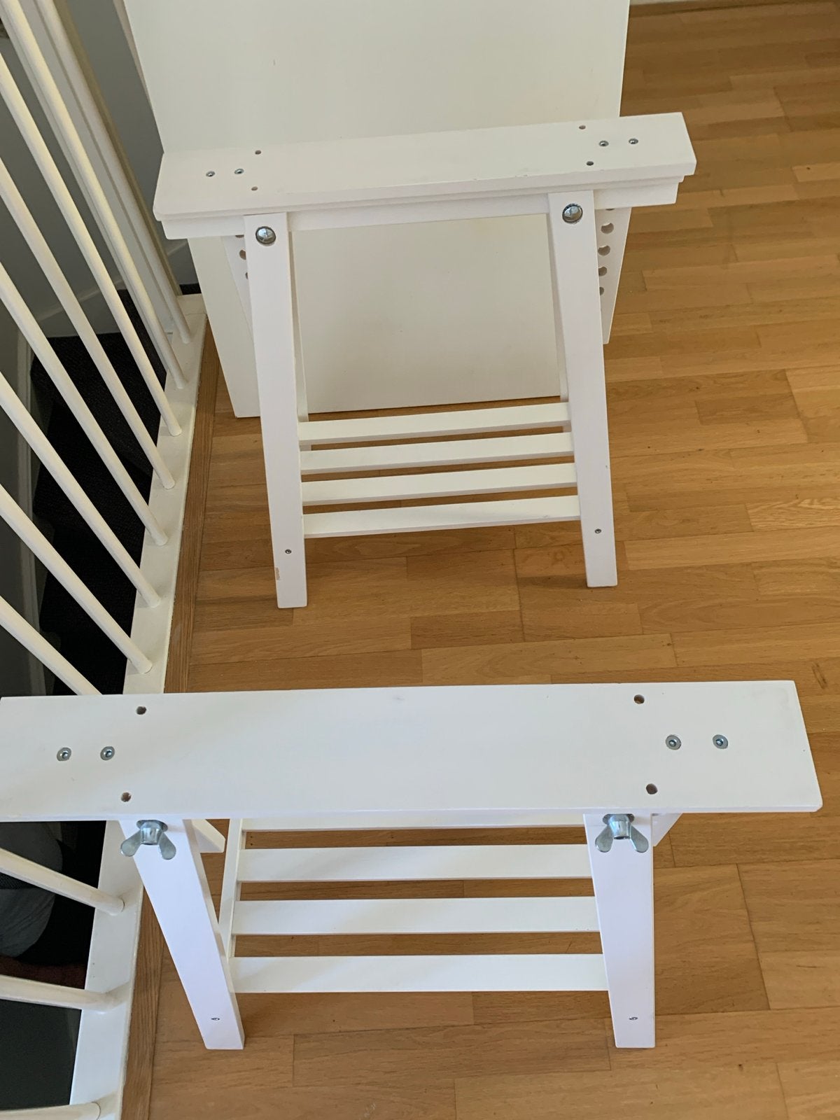Bureau met schragen - Wit, modern en praktisch, Ophalen, Overige typen, Gebruikt, Hout