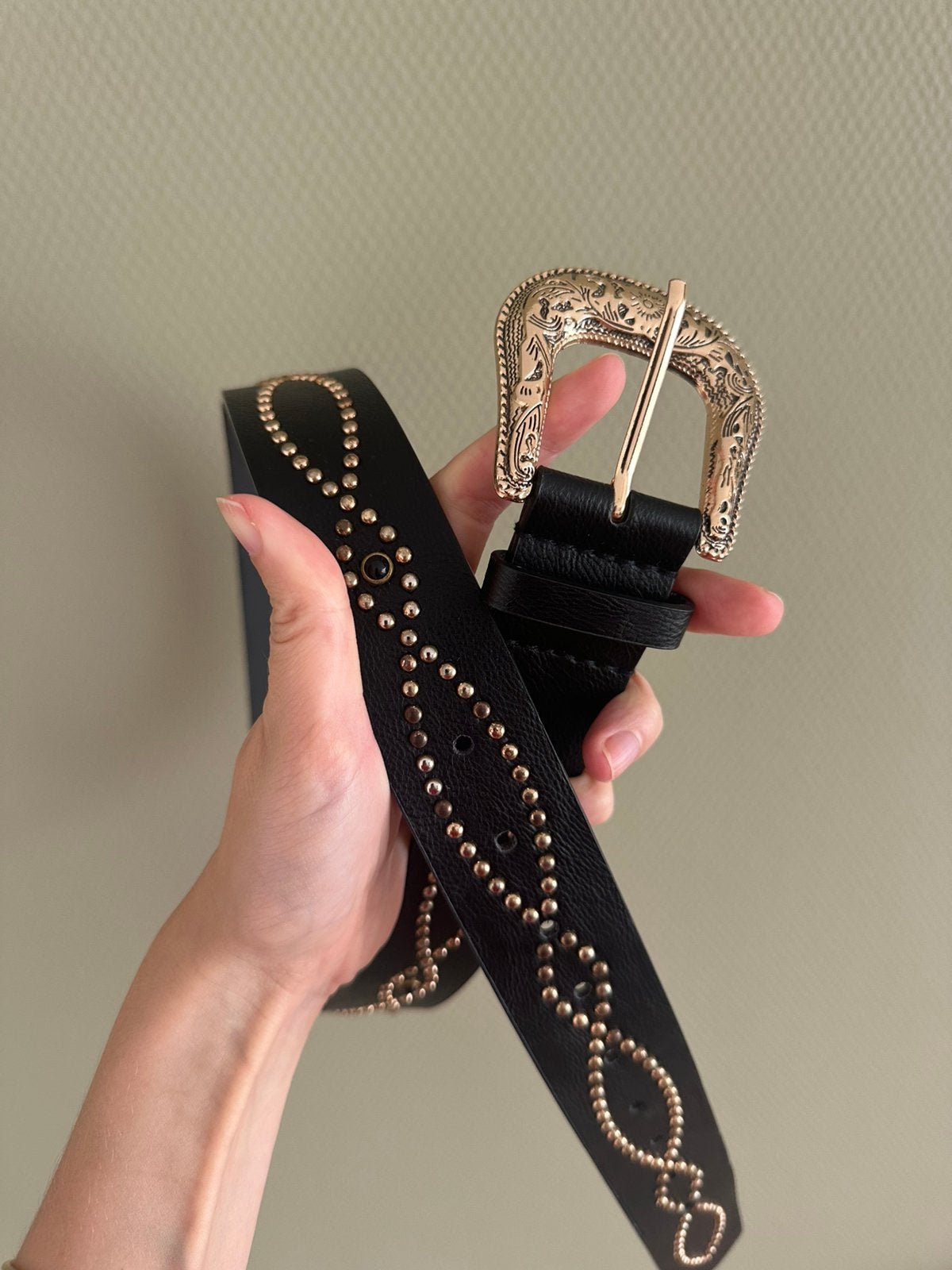 Nieuw: zwarte riem van Loavies in western stijl, Kleding | Dames, 80 tot 90 cm, Zwart, Nieuw, Heupriem