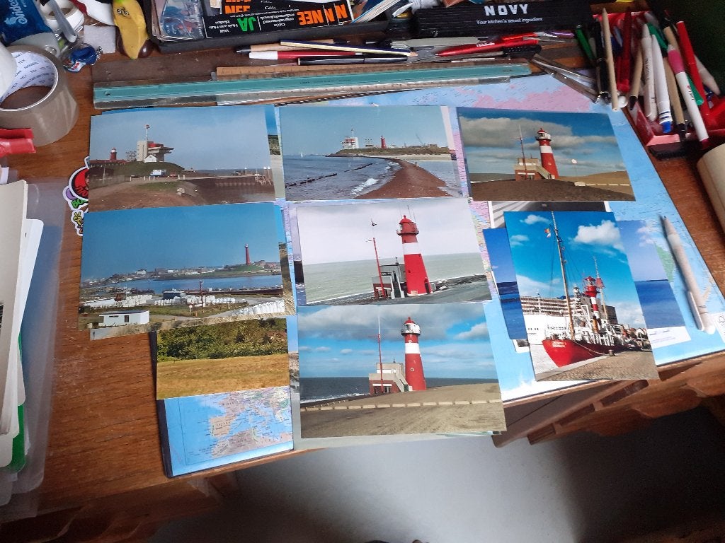 28 Vuurtorens foto's orig.   Groot  2 zw/w 24x 18 cm;, Verzamelen, Scheepvaart, Verzenden, Zo goed als nieuw, Kaart, Foto of Prent
