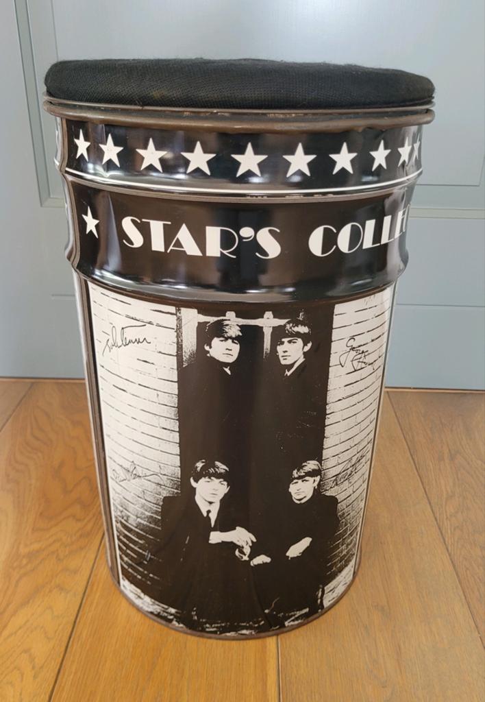 Vintage The Beatles Zitblik / Opbergblik - jaren 70, Vintage, Ophalen of Verzenden, Metaal, Gebruikt