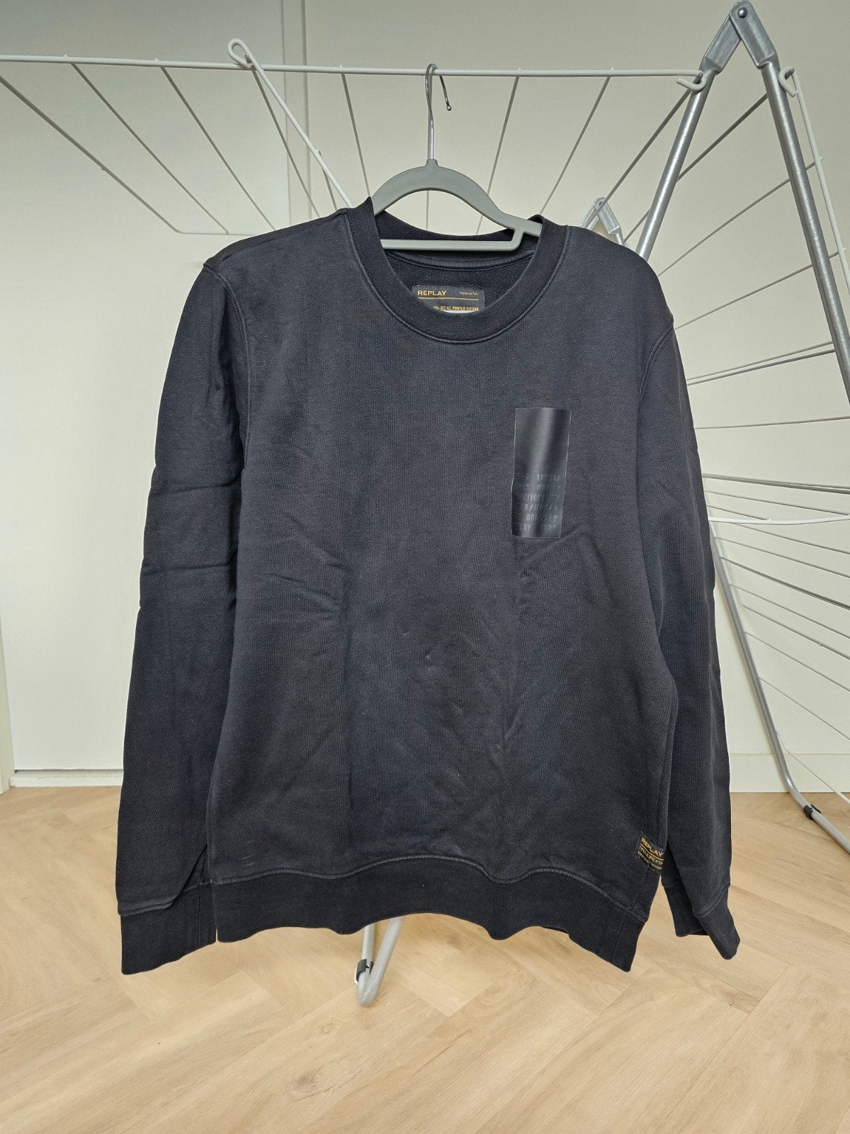 Replay Zwarte Sweatshirt Maat M met Opdruk, Maat 48/50 (M), Zwart, Ophalen of Verzenden, Zo goed als nieuw