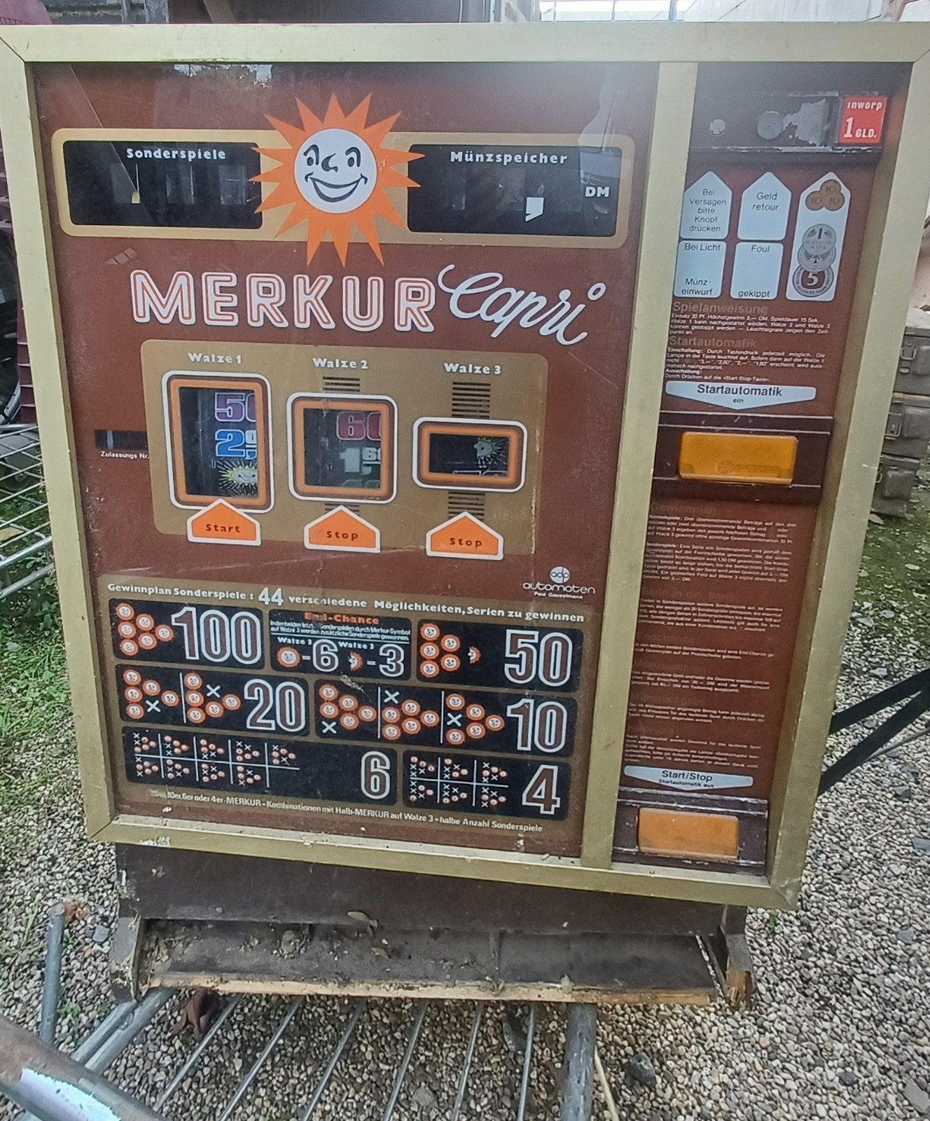 Vintage Merkur Capri gokkast - Werkend, Verzamelen, Overige munten, Ophalen, Gebruikt
