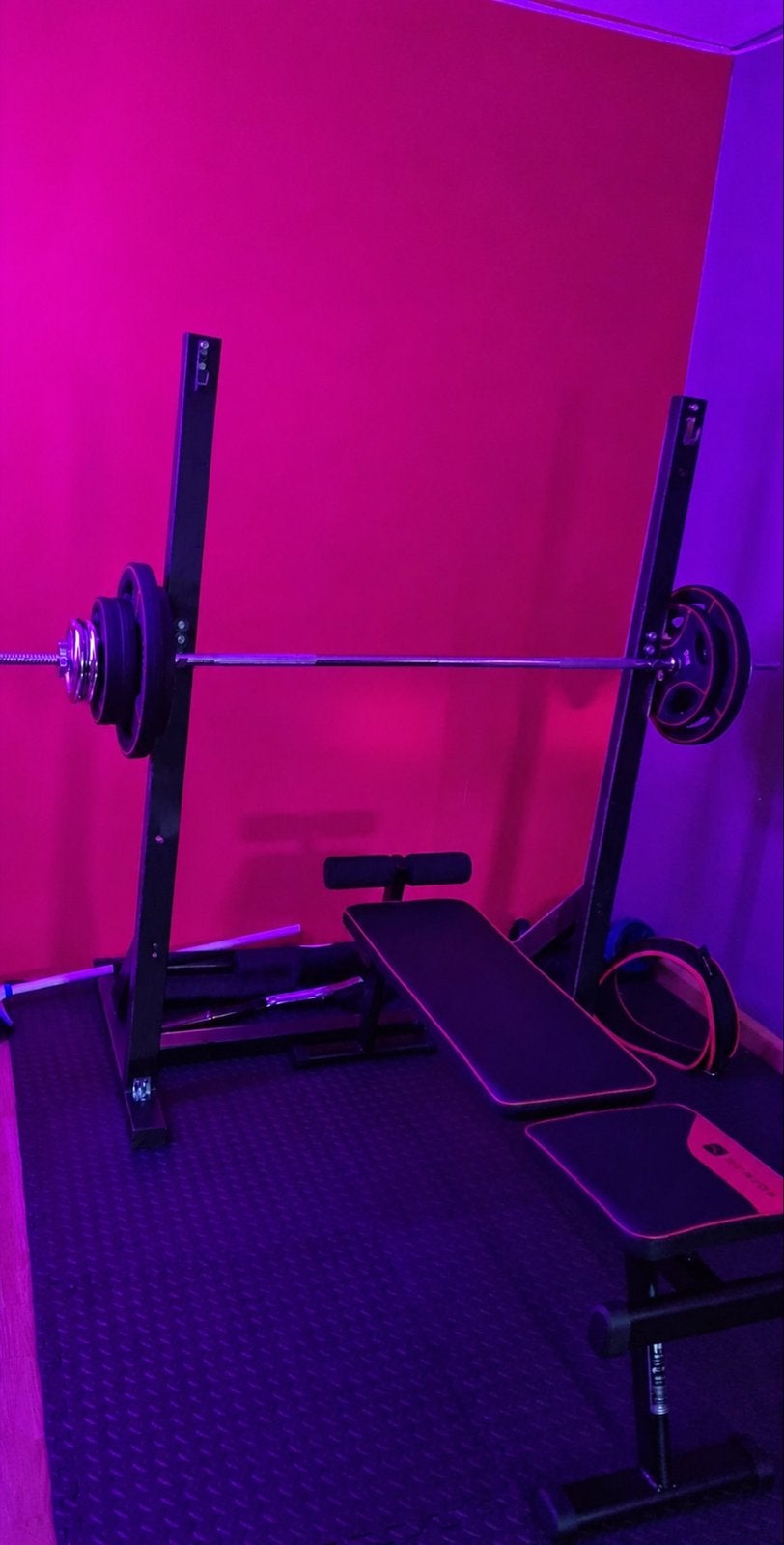 Complete Fitness Set: Bank, Halters, Mat & Accessoires, Ophalen, Gebruikt, Armen, Fitnessbank