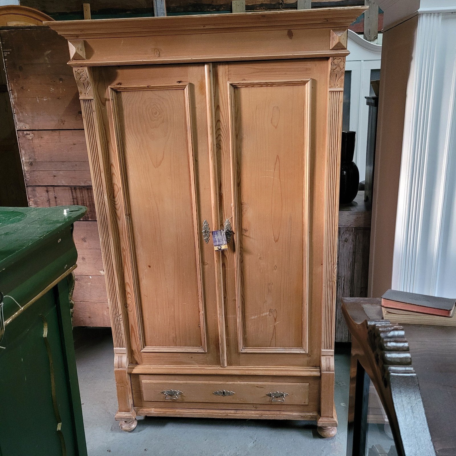 Brocante oude grenen kast servieskast keukenkast opbergkast, Ophalen