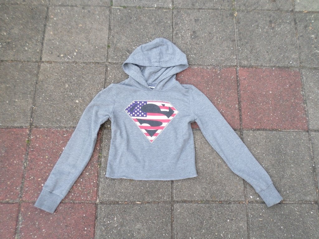 Grijs shirt met opschrift maat 158/164, Meisje, Superman, Ophalen of Verzenden, Zo goed als nieuw
