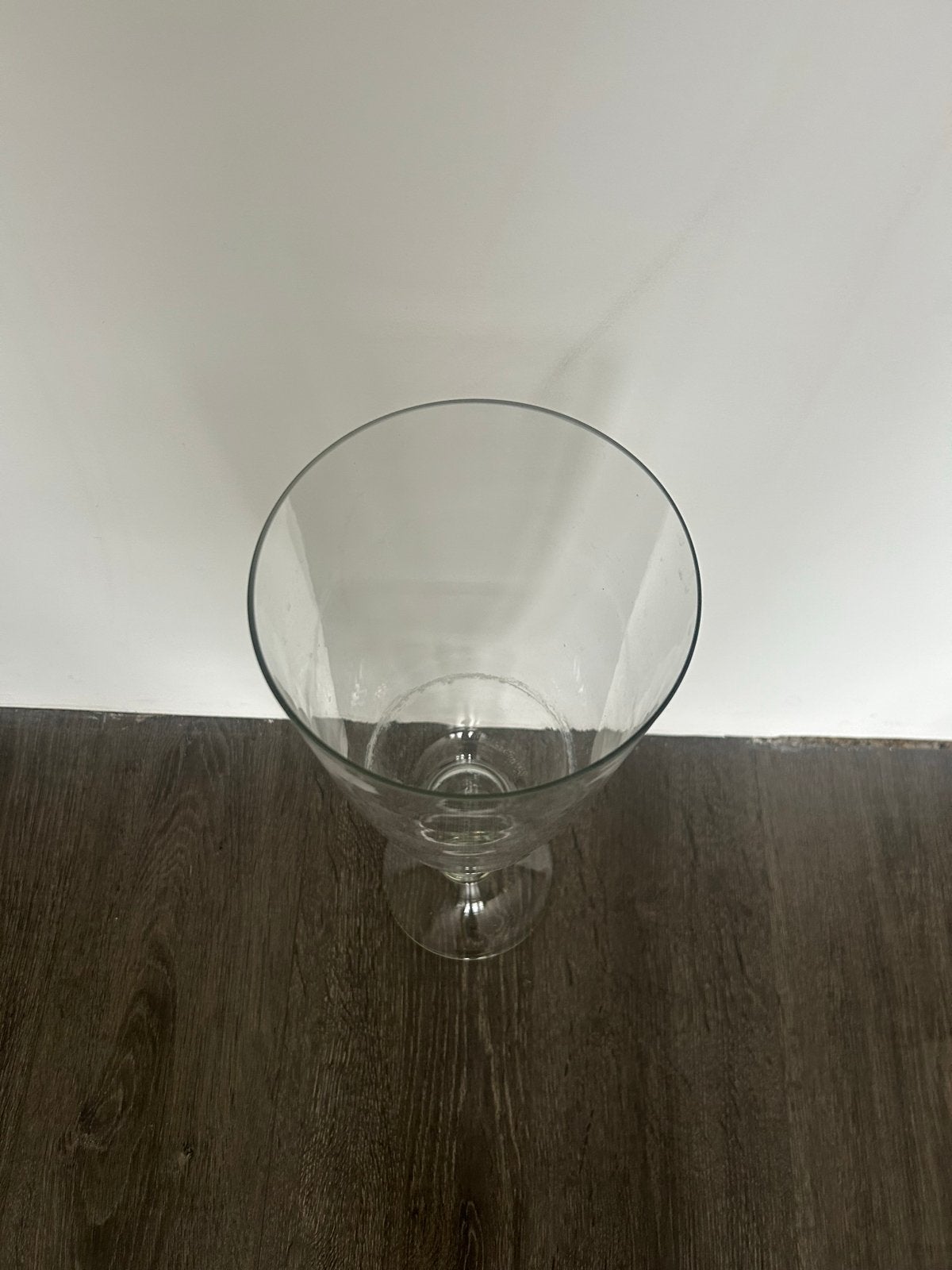 Grote glazen vaas/windlicht op voet, Ophalen