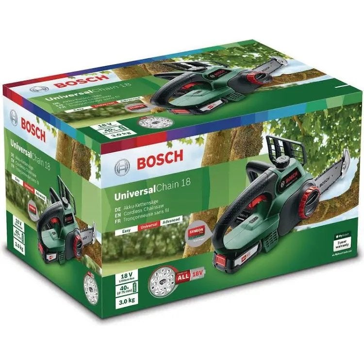 Bosch UniversalChain 18 Accu Kettingzaag, Kettingzaag, Nieuw, Ophalen of Verzenden, 30 tot 70 mm