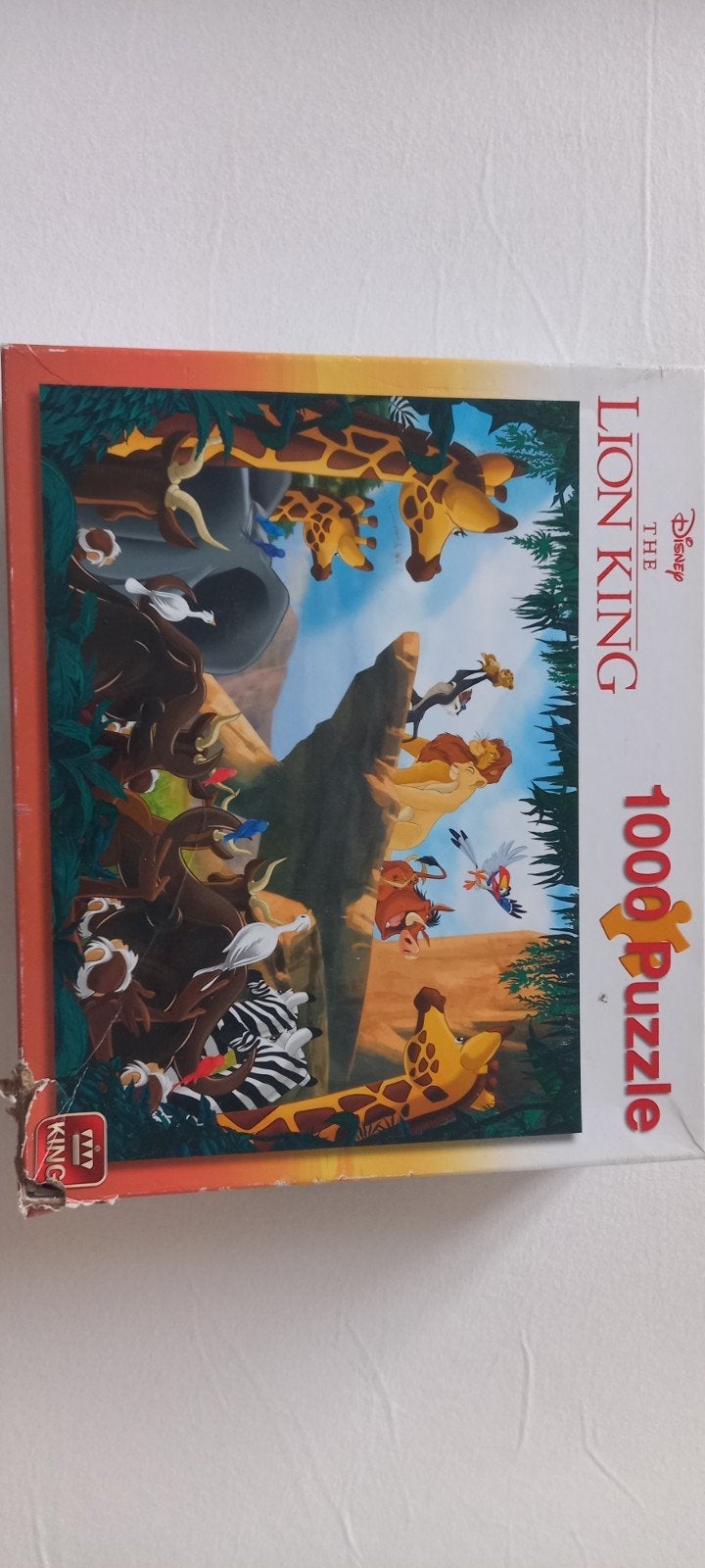 King Disney The Lion King 1000 stukjes puzzel, Ophalen of Verzenden, 500 t/m 1500 stukjes, Gebruikt, Legpuzzel