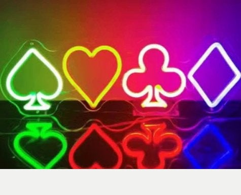 LED lamp neon stijl Poker Kaarten (40x12cm)