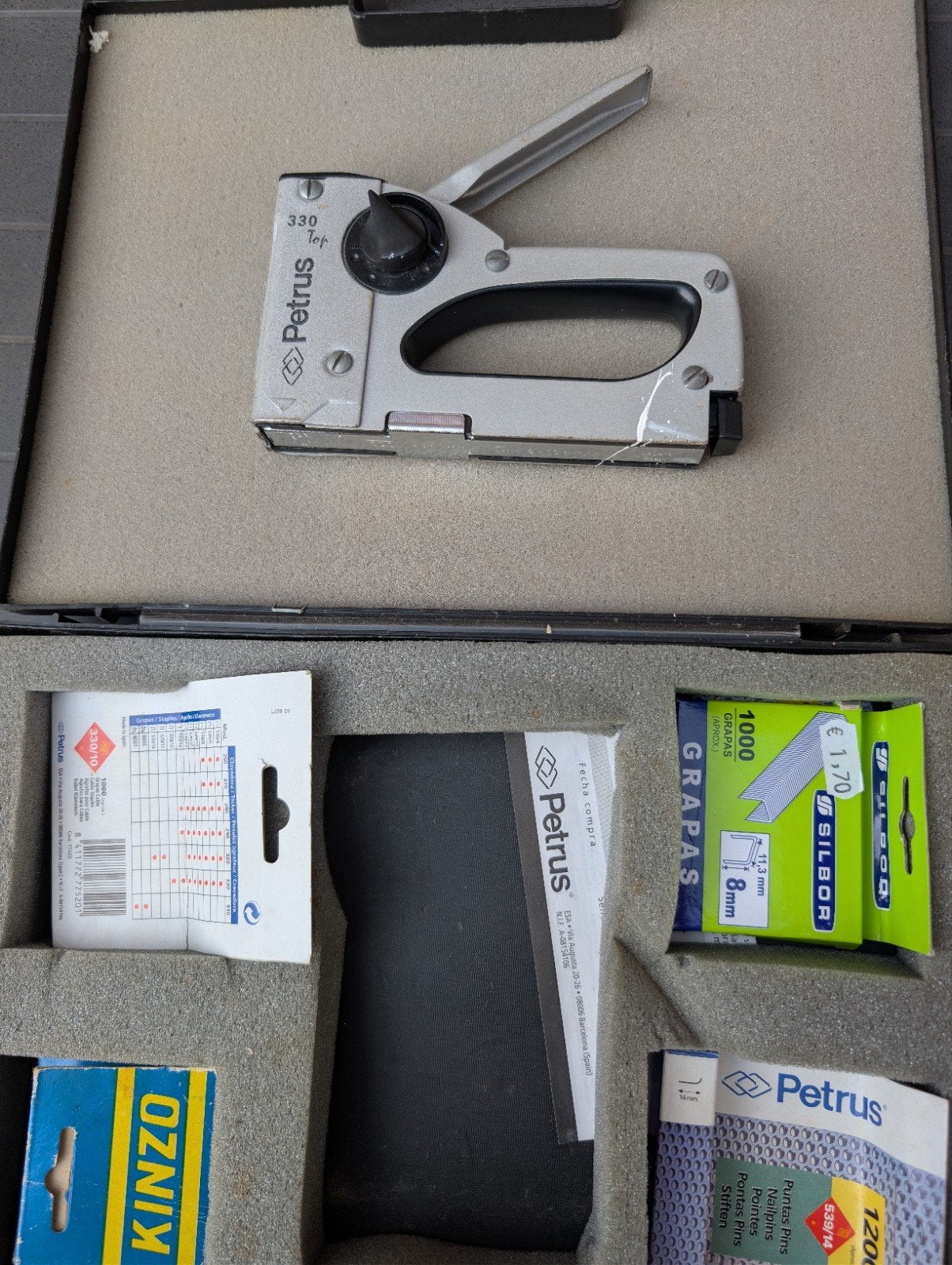 Petrus 330 Tacker met nietjes en klemmen, Ophalen of Verzenden, Gebruikt, Tacker/nietmachine, Overige merken