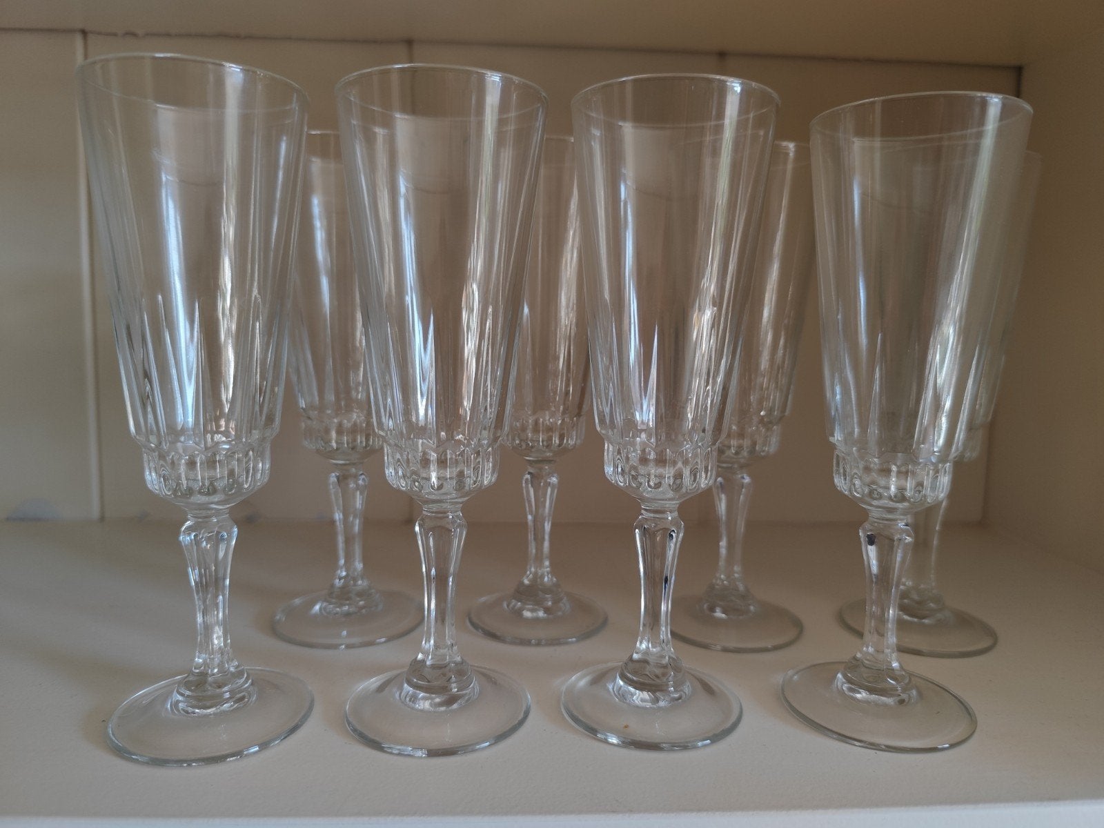 Set van 8 Luminarc Lance kristallen champagne flutes, Ophalen of Verzenden