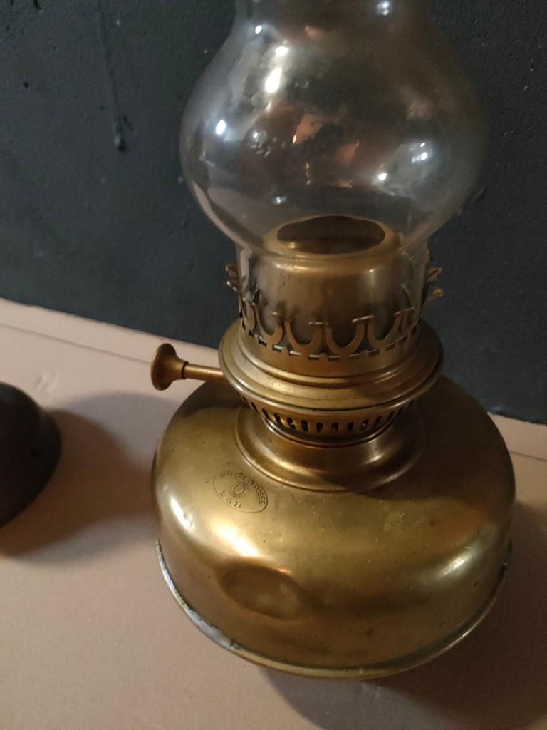 Antieke koperen olie lamp, Antiek en Kunst, Antiek | Lampen, Ophalen
