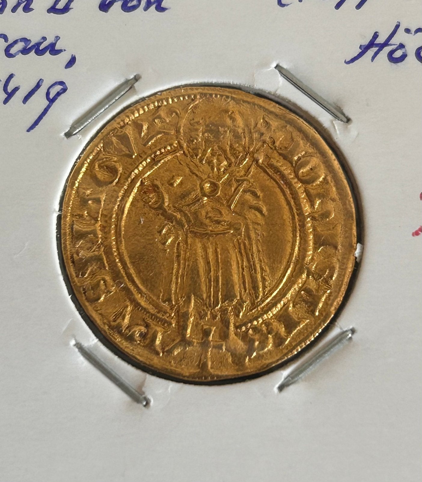 Germany Mainz goldgulden 1399-1402 Johann II von nassau, Ophalen of Verzenden, Duitsland, Losse munt, Goud