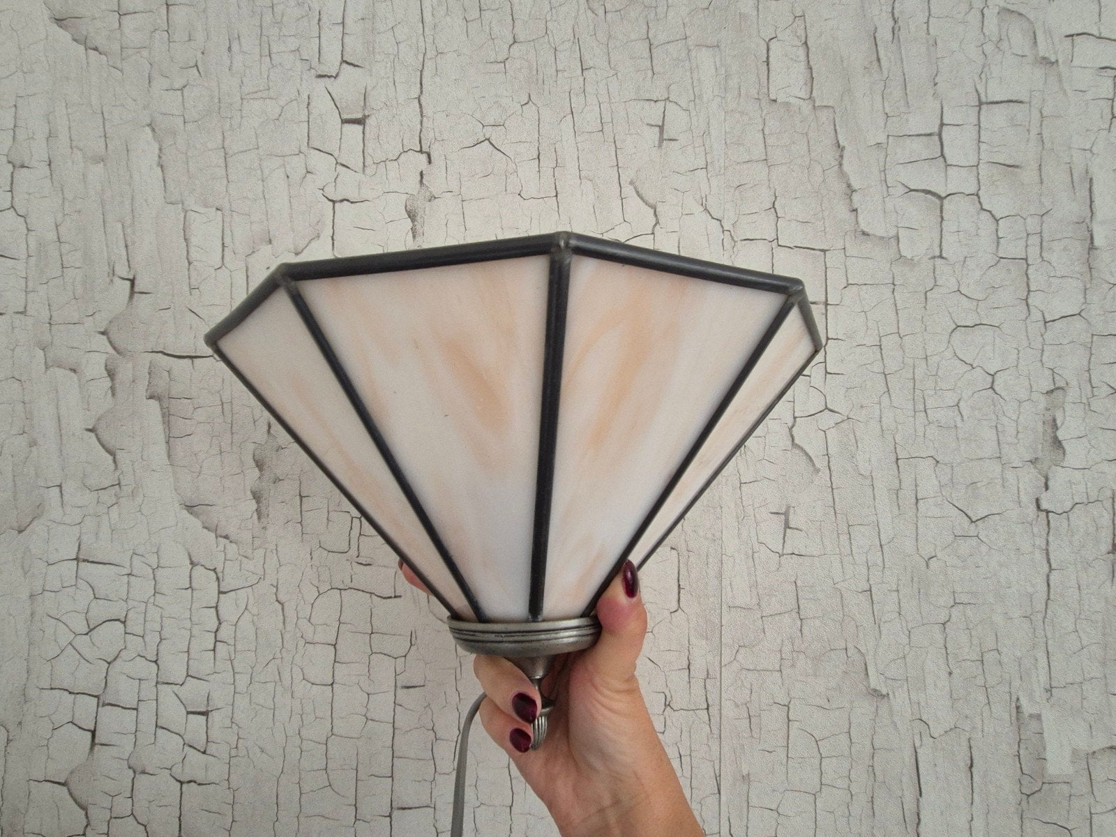 Glas in lood wandlamp- Comefa, Tiffany stijl, art deco stijl, Ophalen of Verzenden, Inclusief lichtbron, Wandlamp, Glas