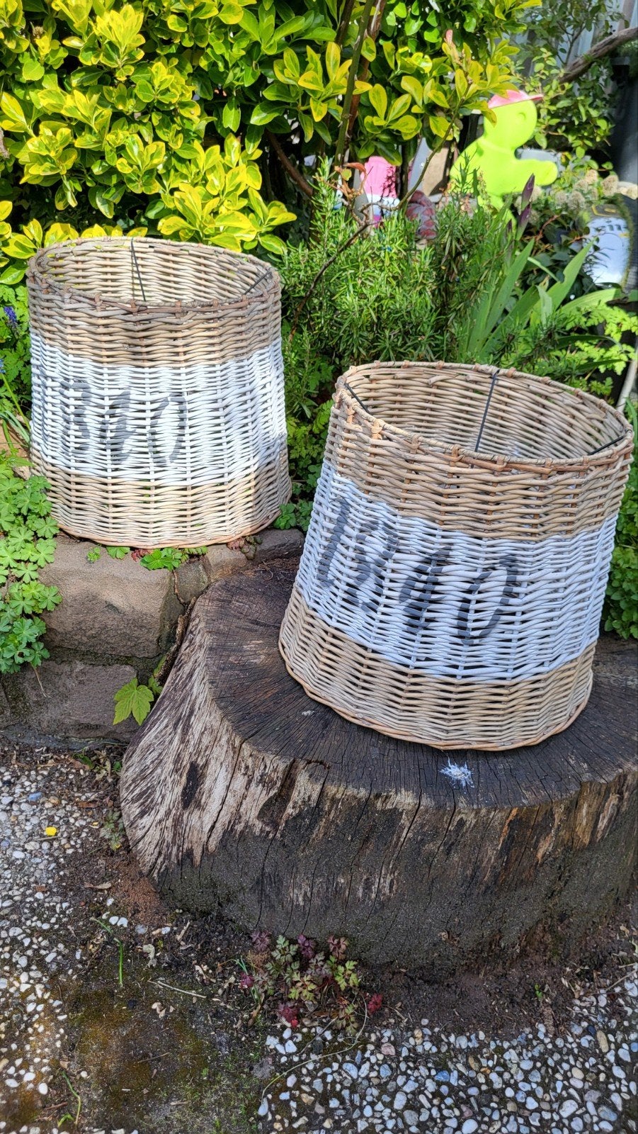 Huizen - 2x Grote Rotan Lampenkappen, Ophalen of Verzenden