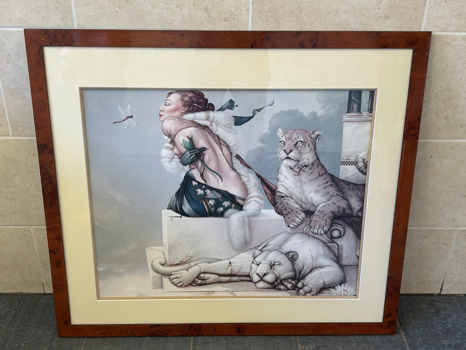 Michael Parkes XL Ingelijste Galerieprent - Deva ️ EXPO, Ophalen, Reproductie, Print/reproductie, Achter glas