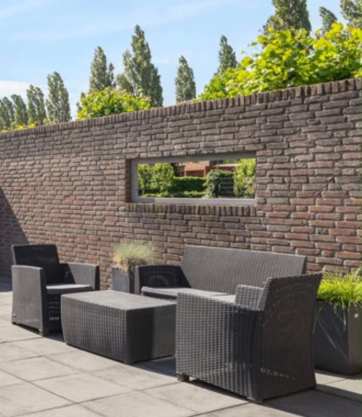 Zwarte Wicker Loungeset, Tuin en Terras, Ophalen, 4 zitplaatsen, Zo goed als nieuw, Loungeset
