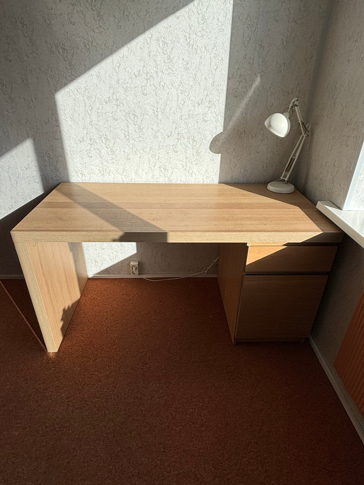 Houten bureau met lades Malm van Ikea, Ophalen, Gebruikt, Met lades, Kinderbureau