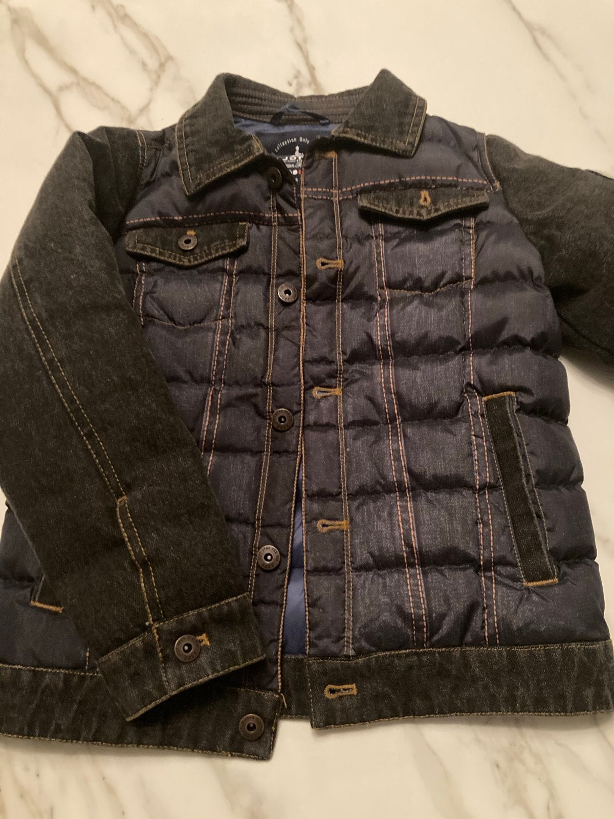 JOTT Kinderjas - Denim en Gewatteerd - Zo goed als nieuw, Ophalen of Verzenden, Zo goed als nieuw, Jongen of Meisje