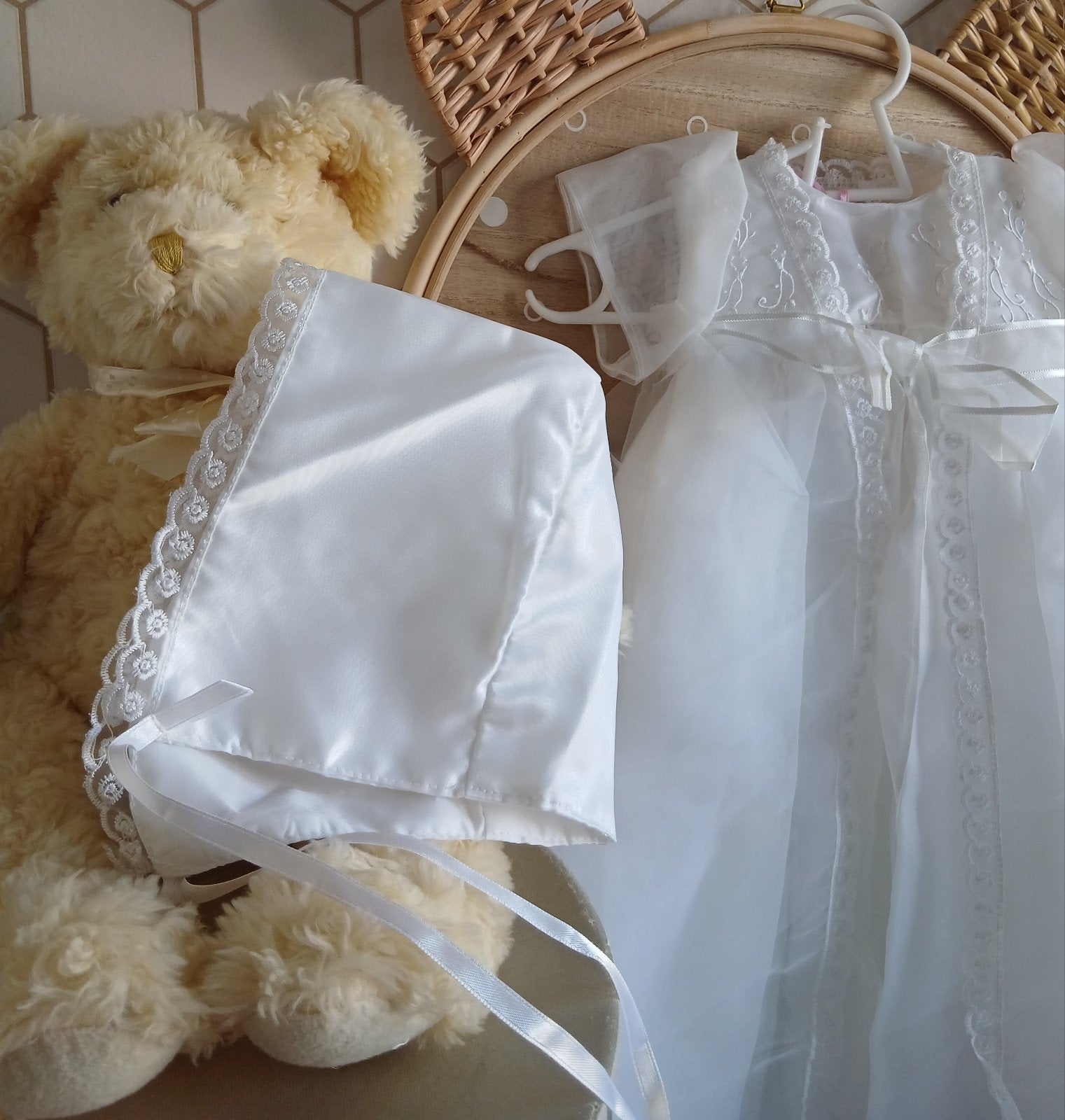 Nieuwe Witte 3-delige Doopjurk / Feestjurk voor Baby, Ophalen, Nieuw, Meisje