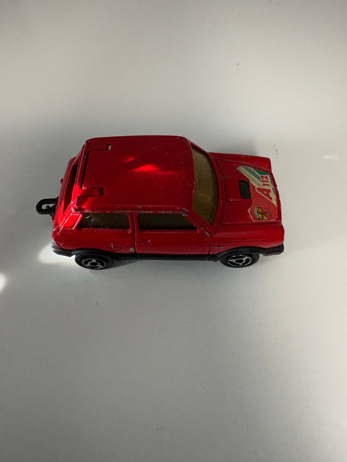 Vintage Majorette Autobianchi A112 Abarth - Rood, Ophalen of Verzenden, Gebruikt