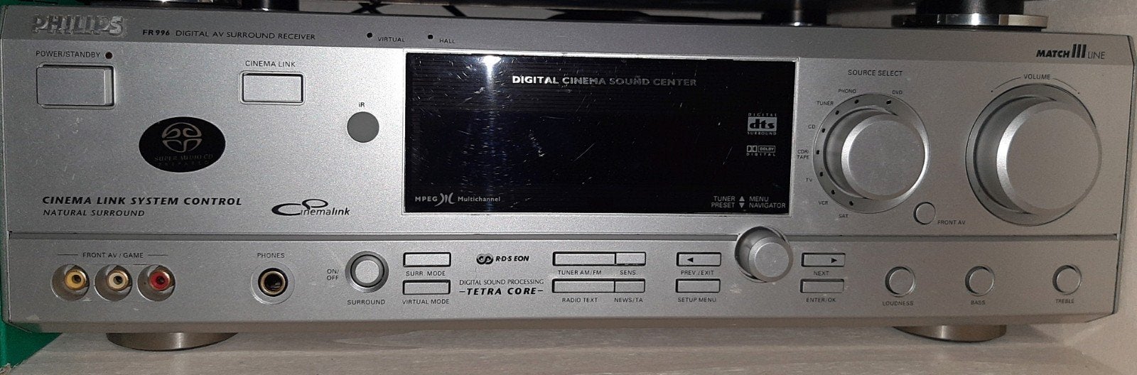 Philips FR996 Digitale AV Surround Receiver - Zilver, Gebruikt, 60 tot 120 watt, Ophalen, Overige merken