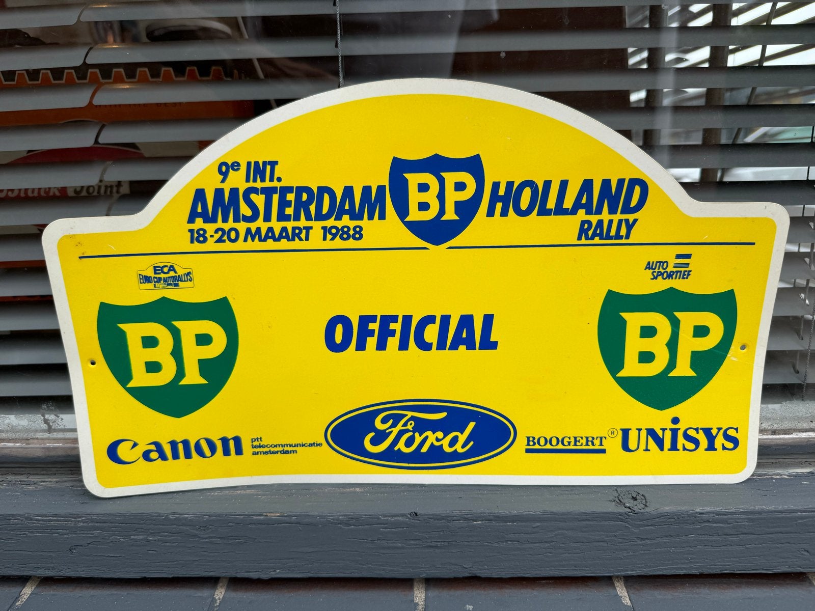 Officiële BP Holland Rally 1988 Plaat - Zeldzaam!, Ophalen of Verzenden, Gebruikt, Auto's