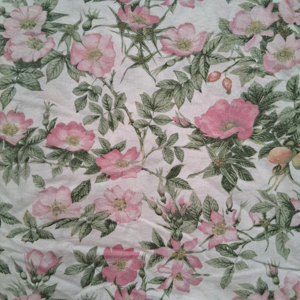 Marjolein Bastin Wilde Roosjes katoenen stof + slopen 1970s, Gebruikt, 120 cm of meer, Ophalen of Verzenden, Katoen