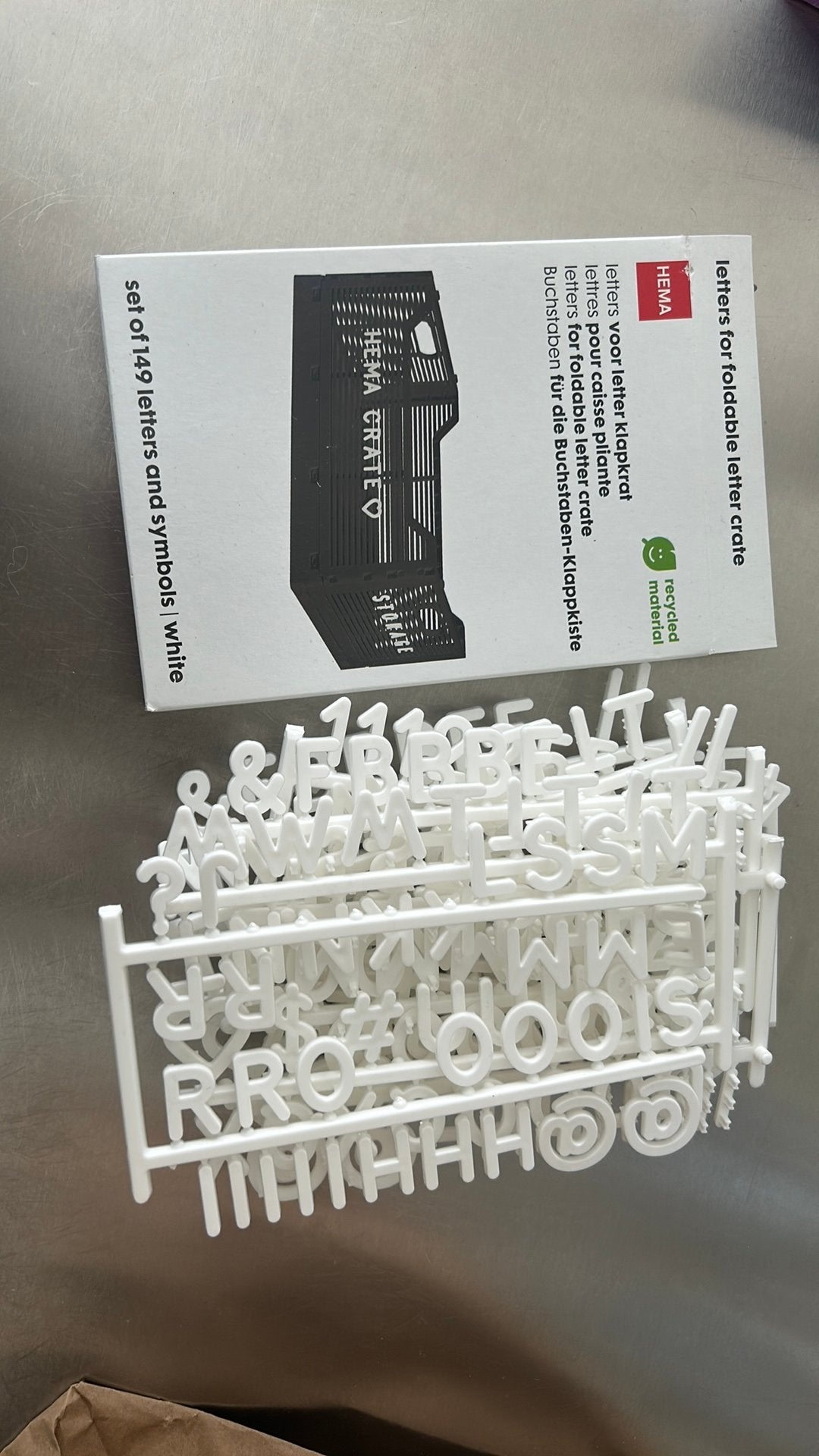 Hema letters voor kratjes (2 setjes), Ophalen of Verzenden