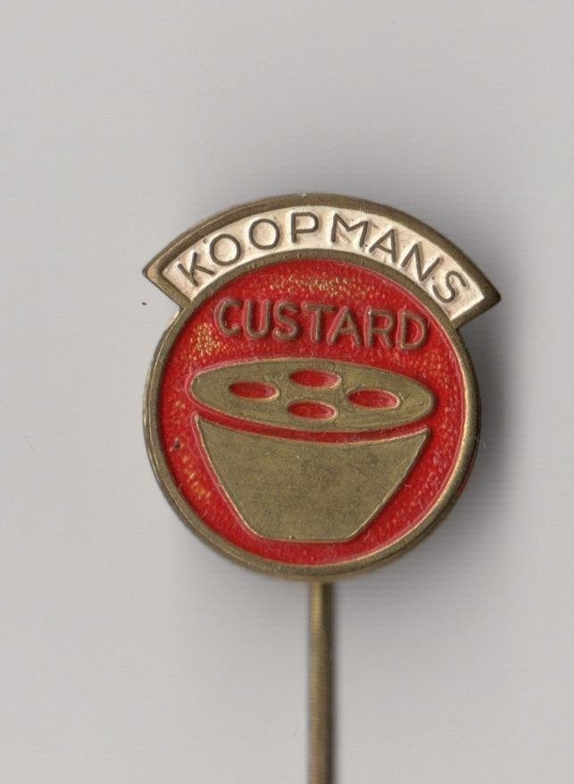 Koopmans Custard speldje, Gebruikt, Niet vindbaar, Niet vindbaar, Speldje of Pin