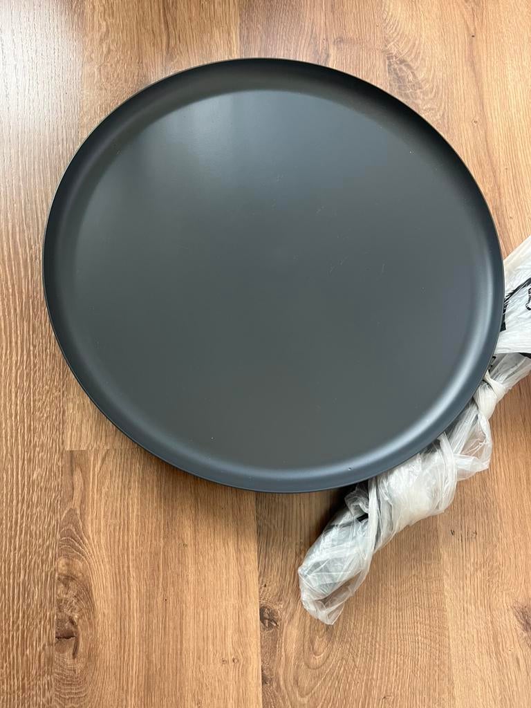 Metalen grijs bijzettafel, Minder dan 55 cm, Metaal of Aluminium, Rond, Ophalen of Verzenden