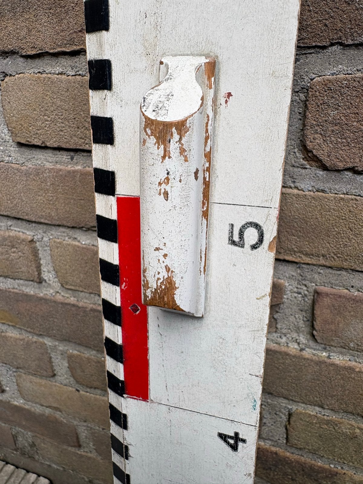 Antieke schoolbord liniaal/meetlat 1m van hout (oud), Ophalen of Verzenden