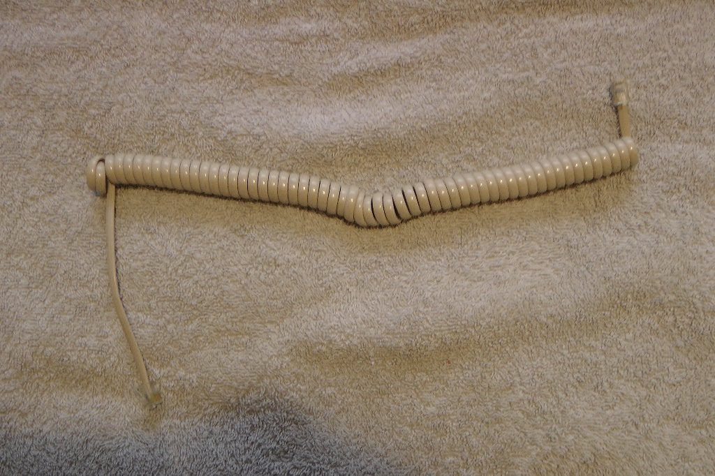 Telefoonhoorn snoer met RJ11 connectoren (beige), Telecommunicatie, Ophalen of Verzenden, Zo goed als nieuw